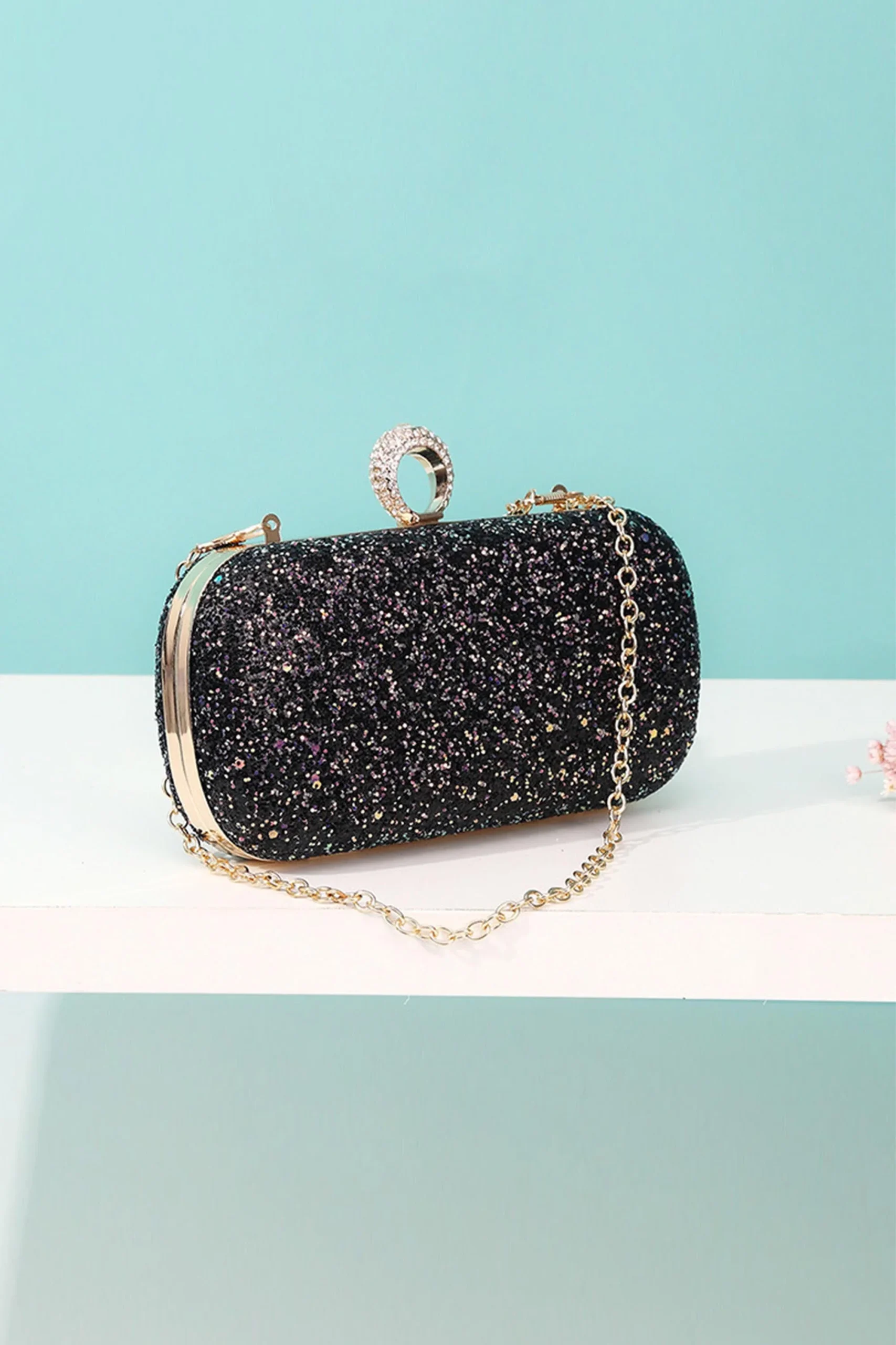 Sac de Banquet à Paillettes avec Anneau Diamant – Image 2