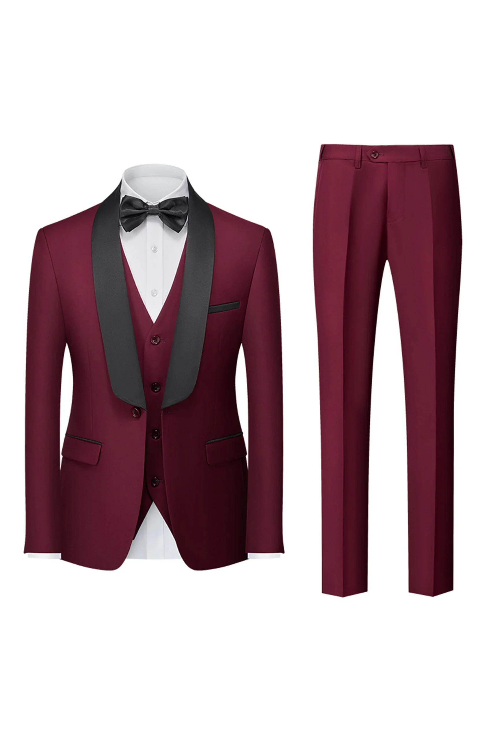 Costume trois pièces ajusté pour homme avec double fente – Image 8