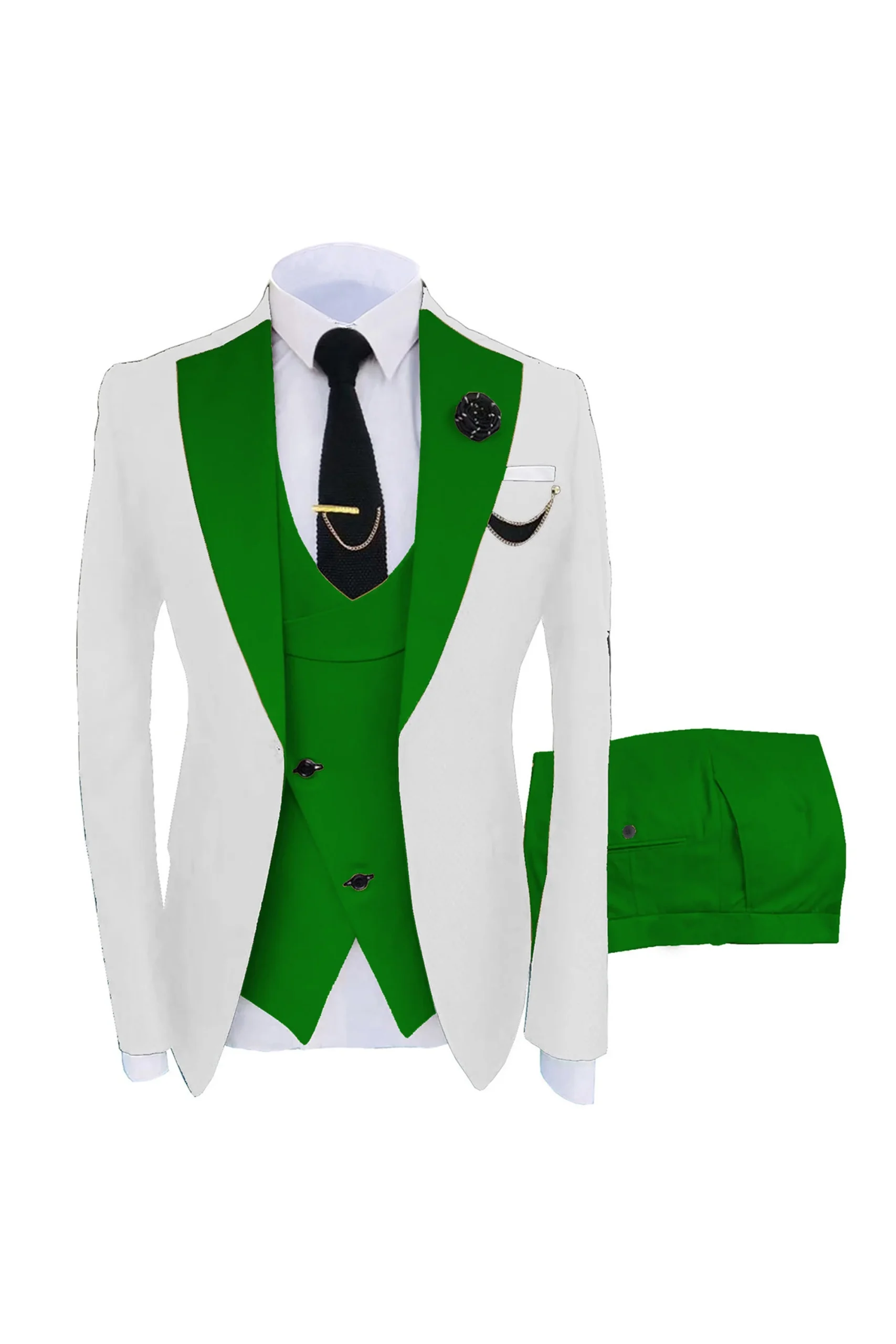 Costumes de garçon d'honneur trois pièces coupe slim pour hommes – Image 2