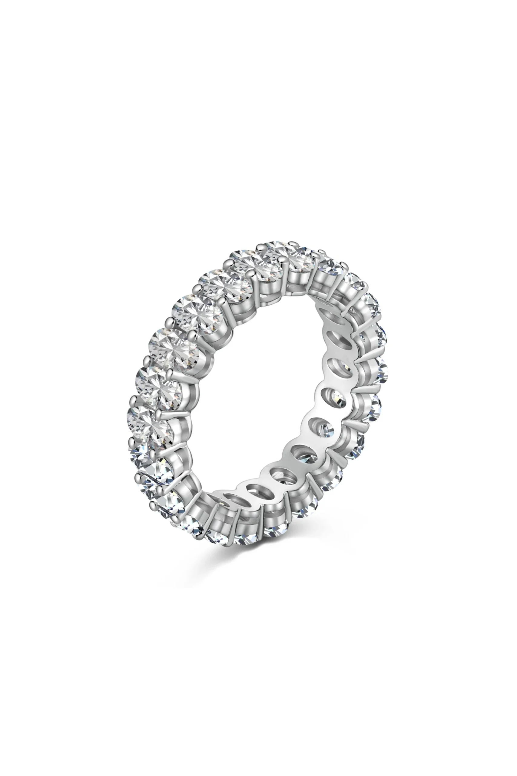 Bague ovale en argent S925 plaqué or 18 carats avec zircon – Image 5