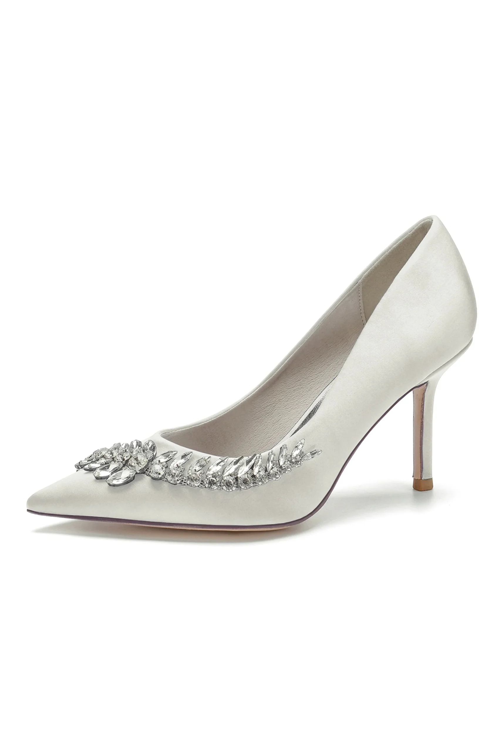 Talons aiguilles embellis de strass glamour avec bout pointu – Image 9