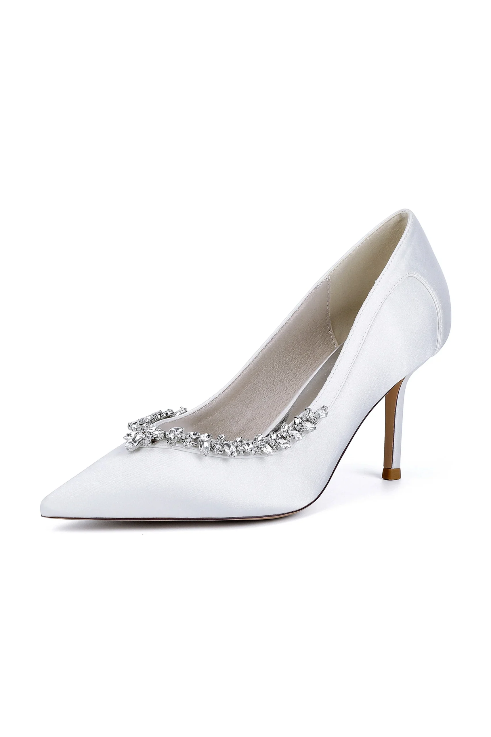 Escarpins luxueux à enfiler à bout pointu avec strass, talon aiguille – Image 3