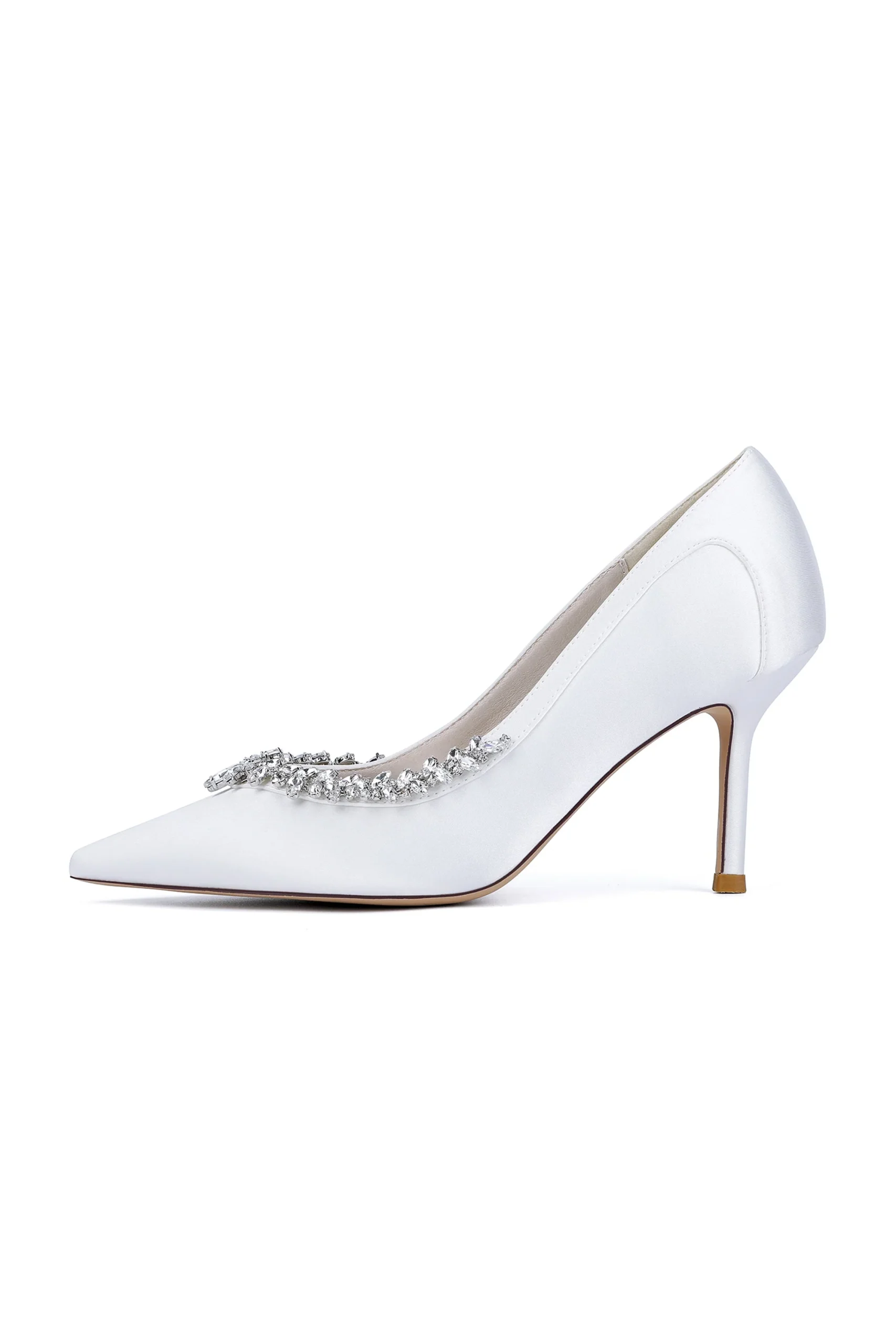 Escarpins luxueux à enfiler à bout pointu avec strass, talon aiguille – Image 2