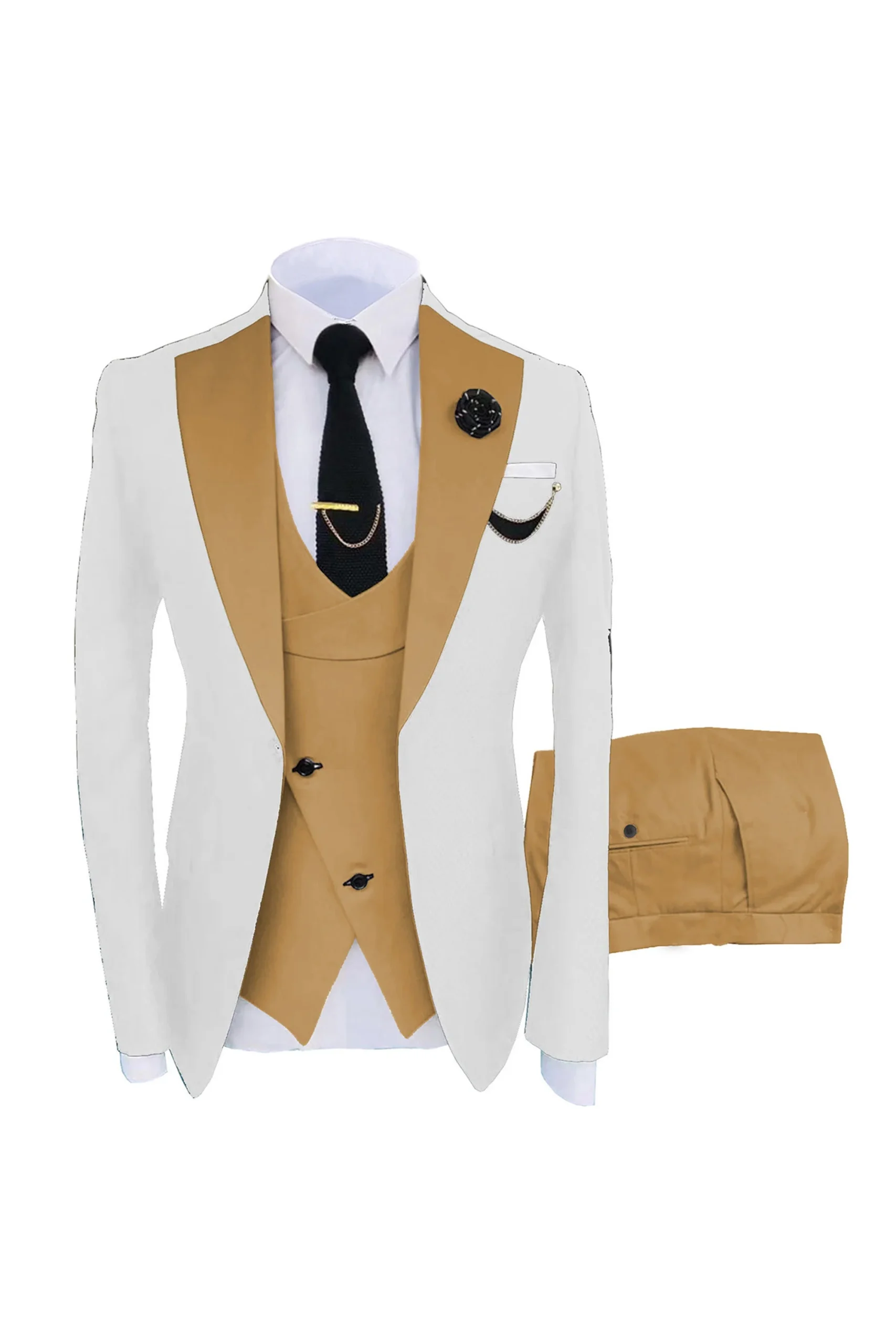 Costumes de garçon d'honneur trois pièces coupe slim pour hommes – Image 5