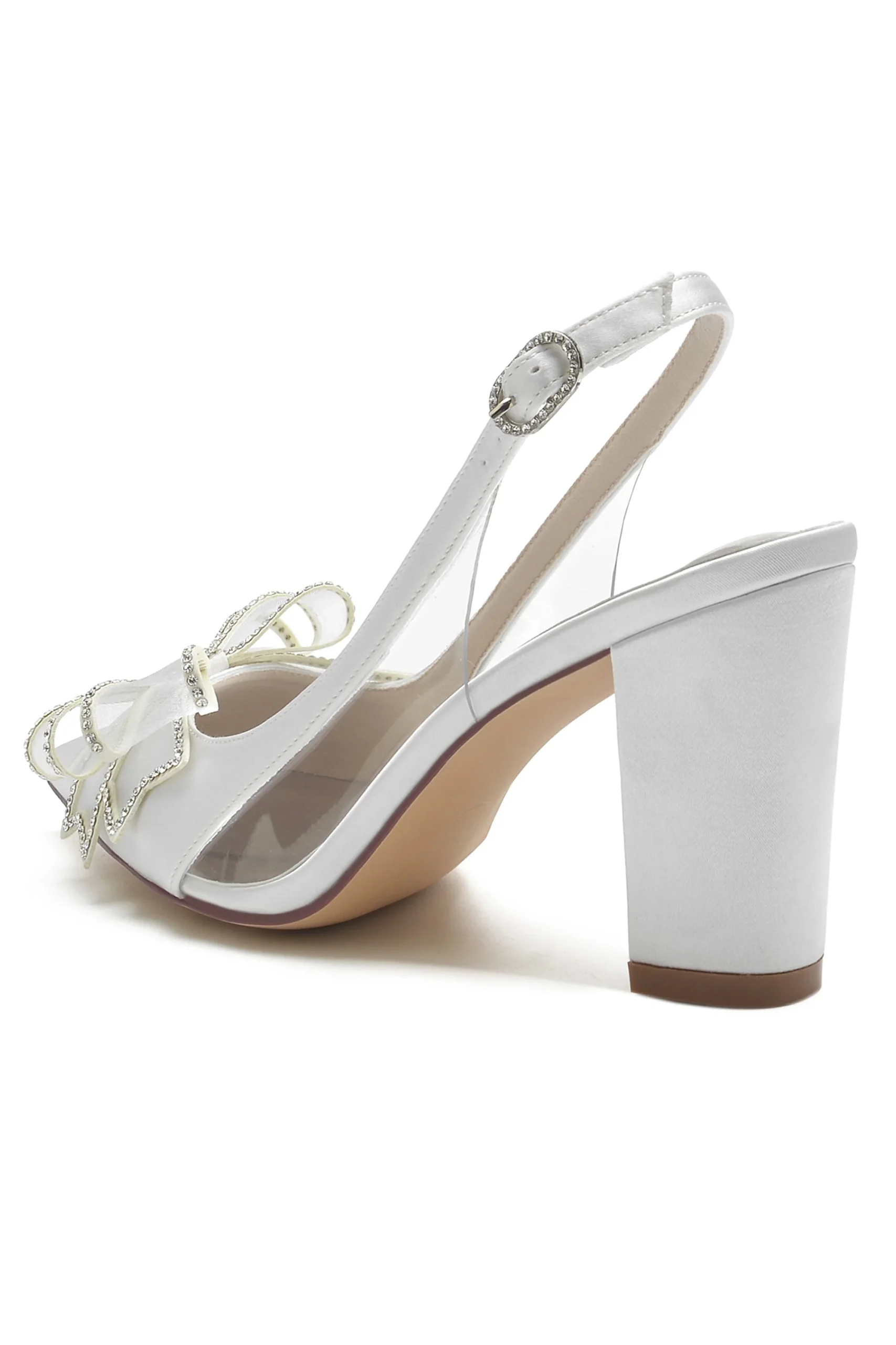 Talons hauts chunky avec bout pointu et perles de fleurs – Image 2
