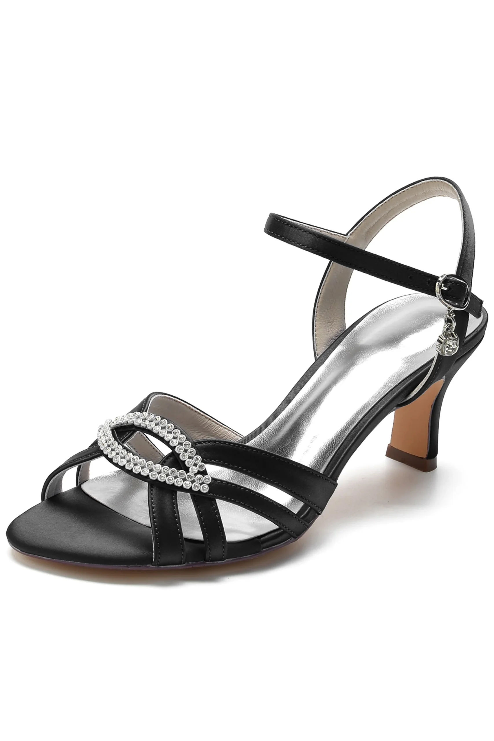 Sandales à talons aiguilles avec bout ouvert et strass personnalisé – Image 6