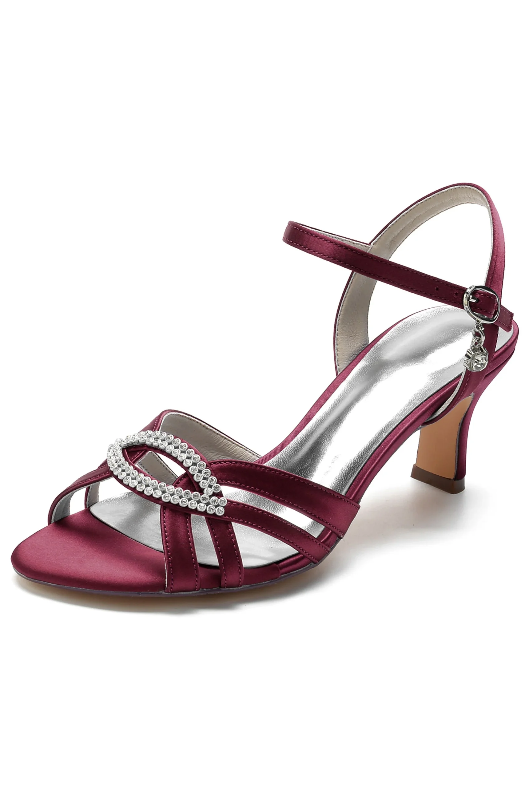 Sandales à talons aiguilles avec bout ouvert et strass personnalisé – Image 7