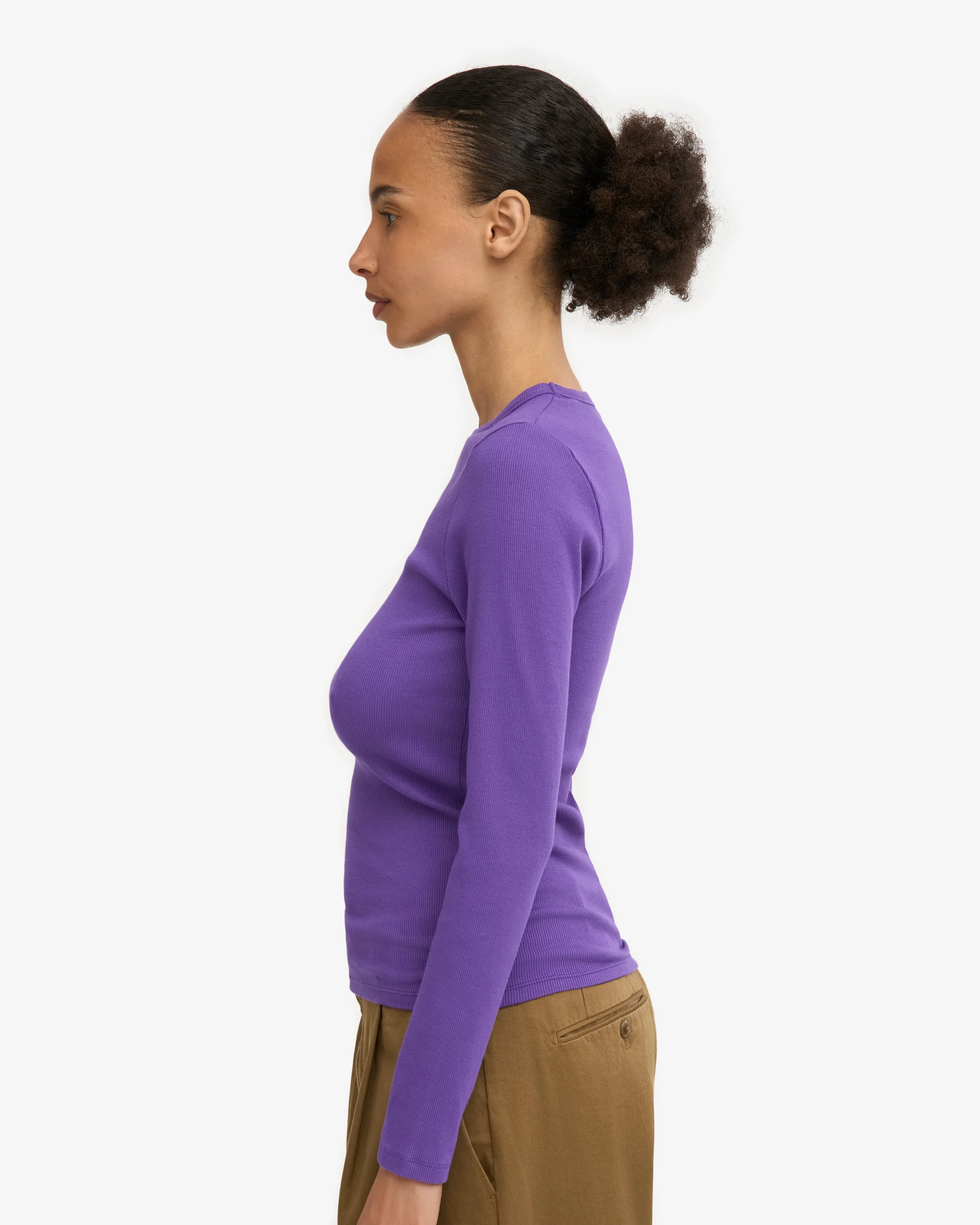 Women Organic Rib LS T-Shirt - Ultra Violet – Image 3