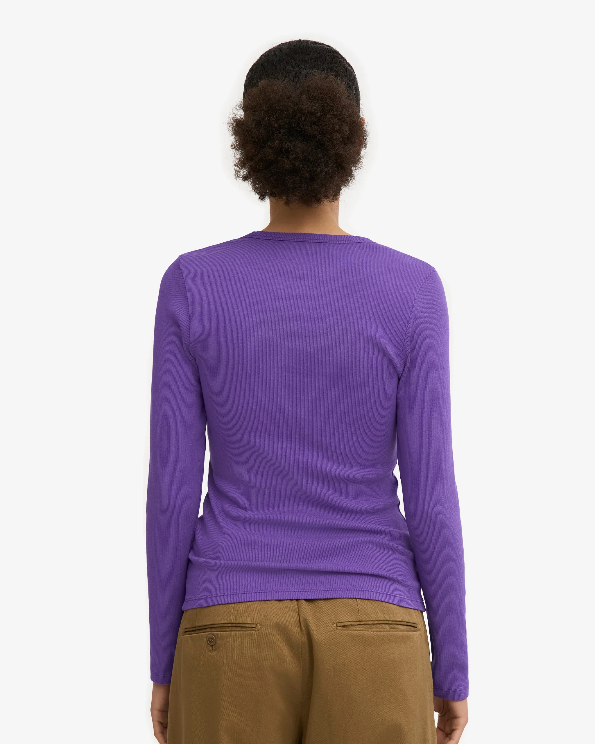Women Organic Rib LS T-Shirt - Ultra Violet – Image 4