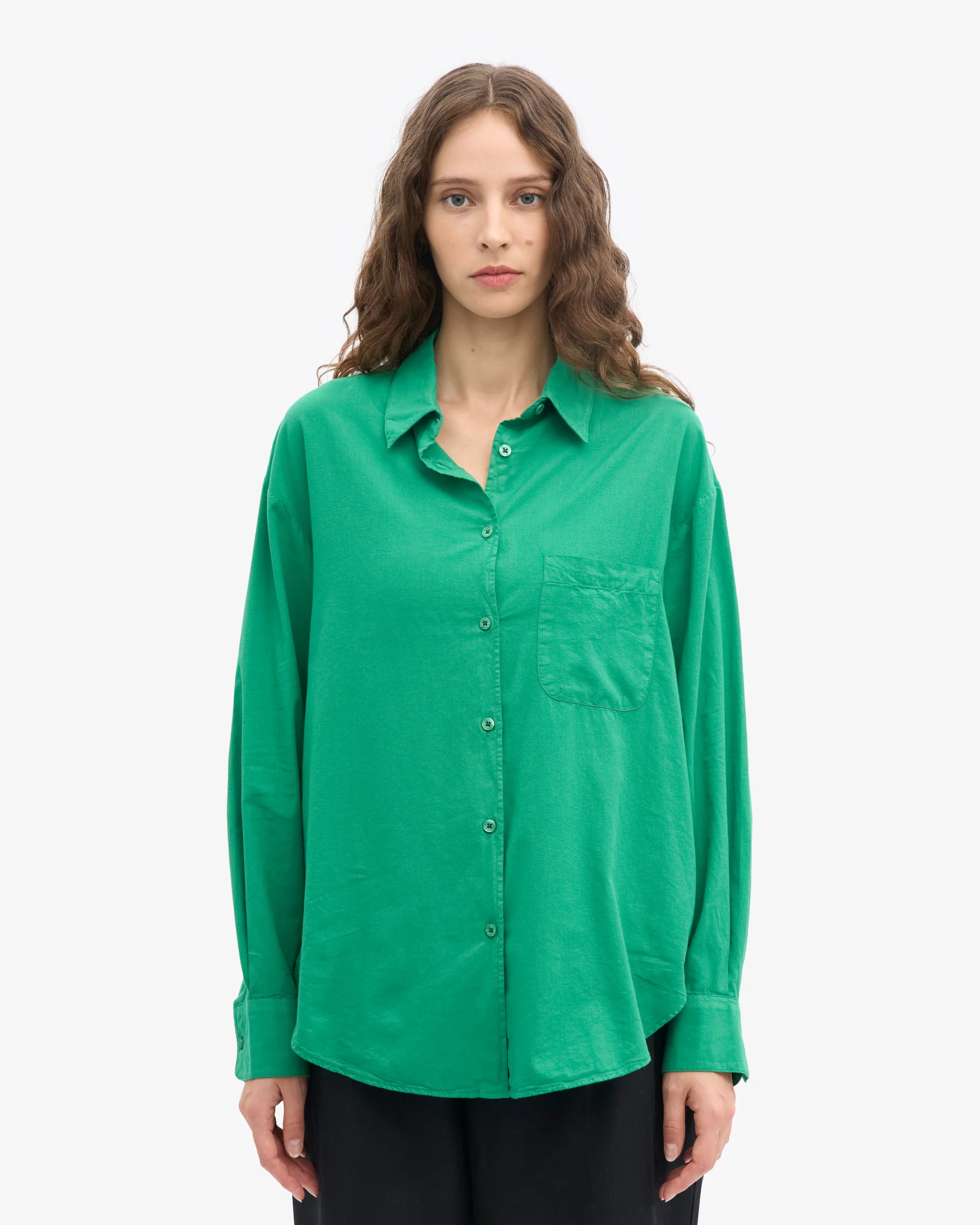 Organic Oversized Shirt - Kelly Green – Image 2