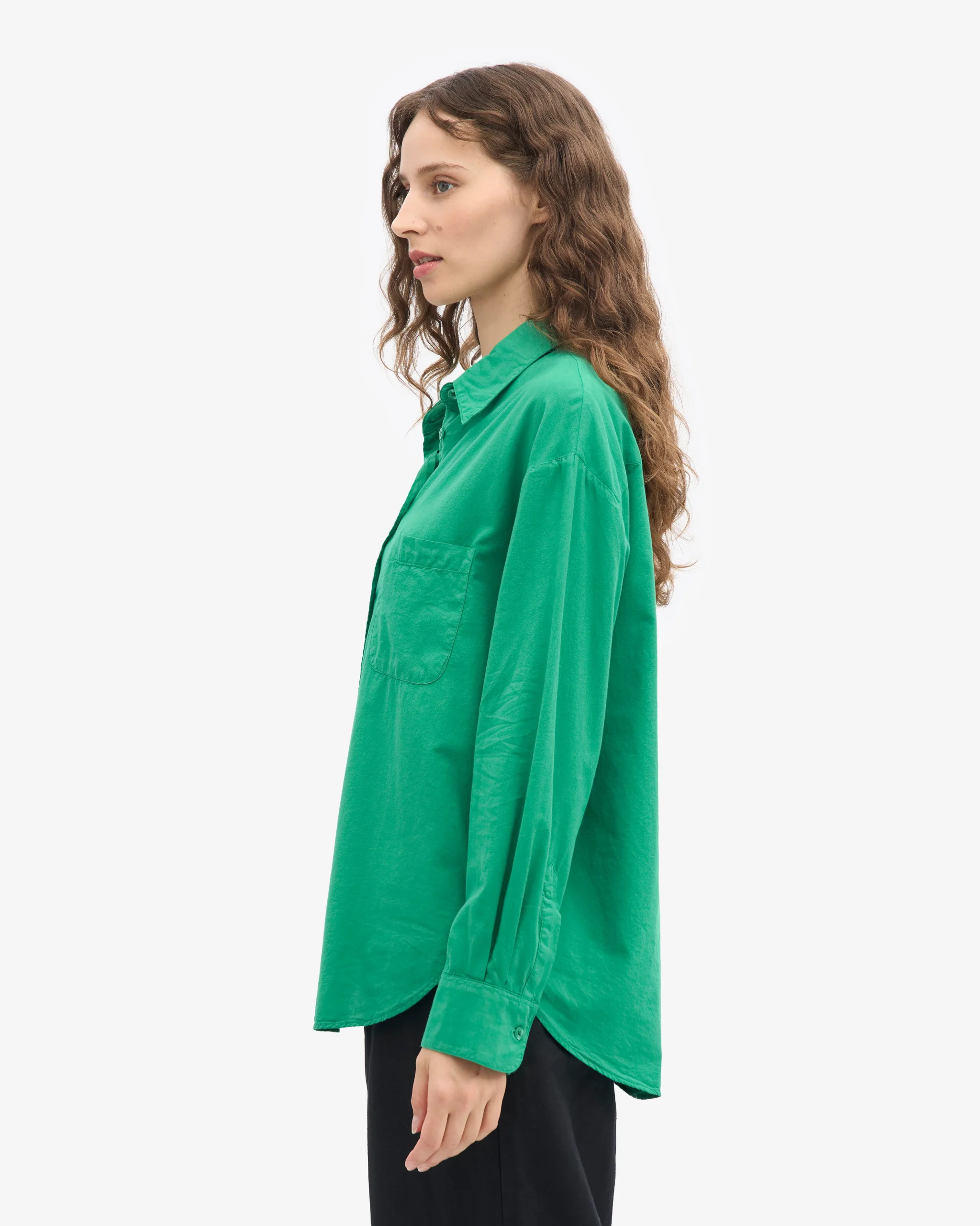 Organic Oversized Shirt - Kelly Green – Image 3