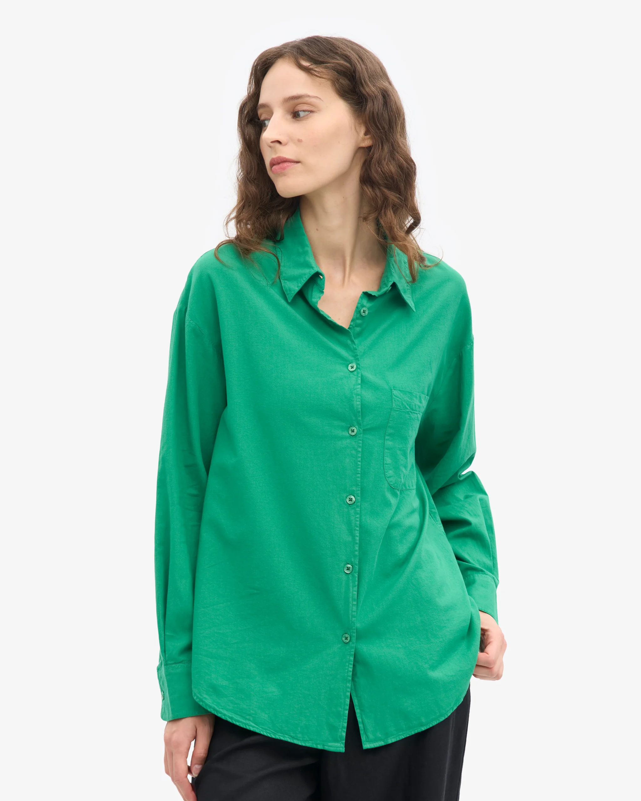 Organic Oversized Shirt - Kelly Green – Image 6