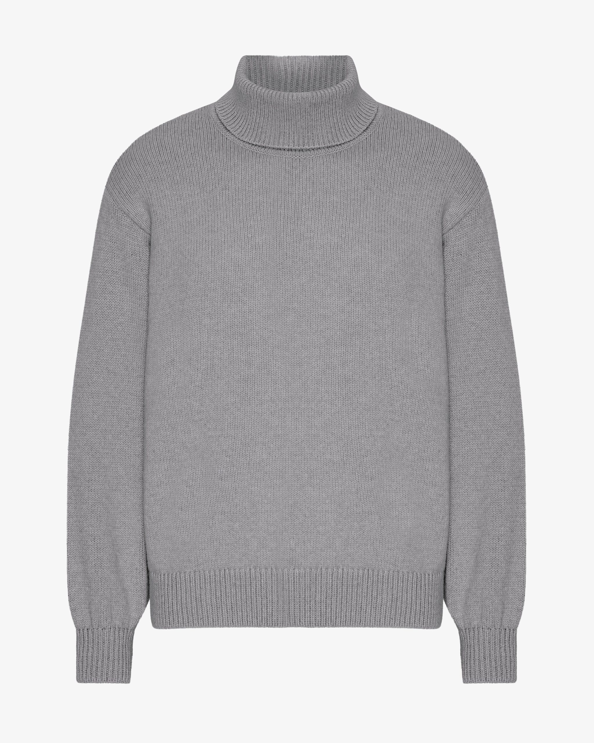 Merino Wool Turtleneck - Heather Grey