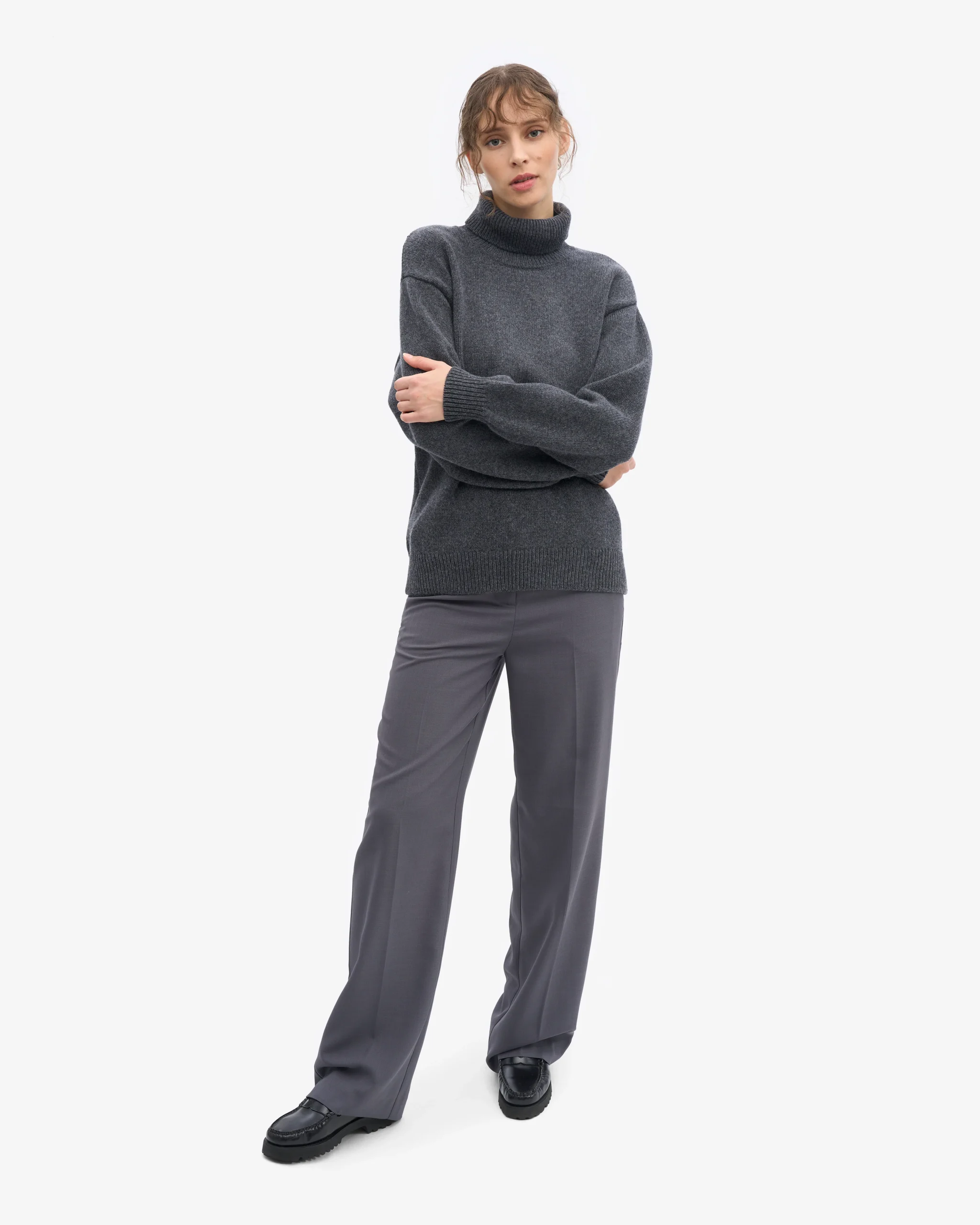 Merino Wool Turtleneck - Lava Grey – Image 5