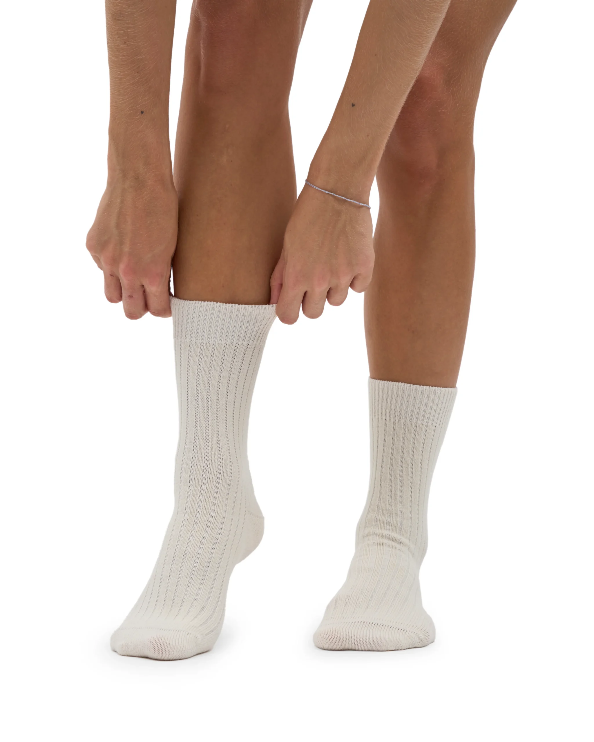 Merino Wool Blend Sock - Optical White – Image 4