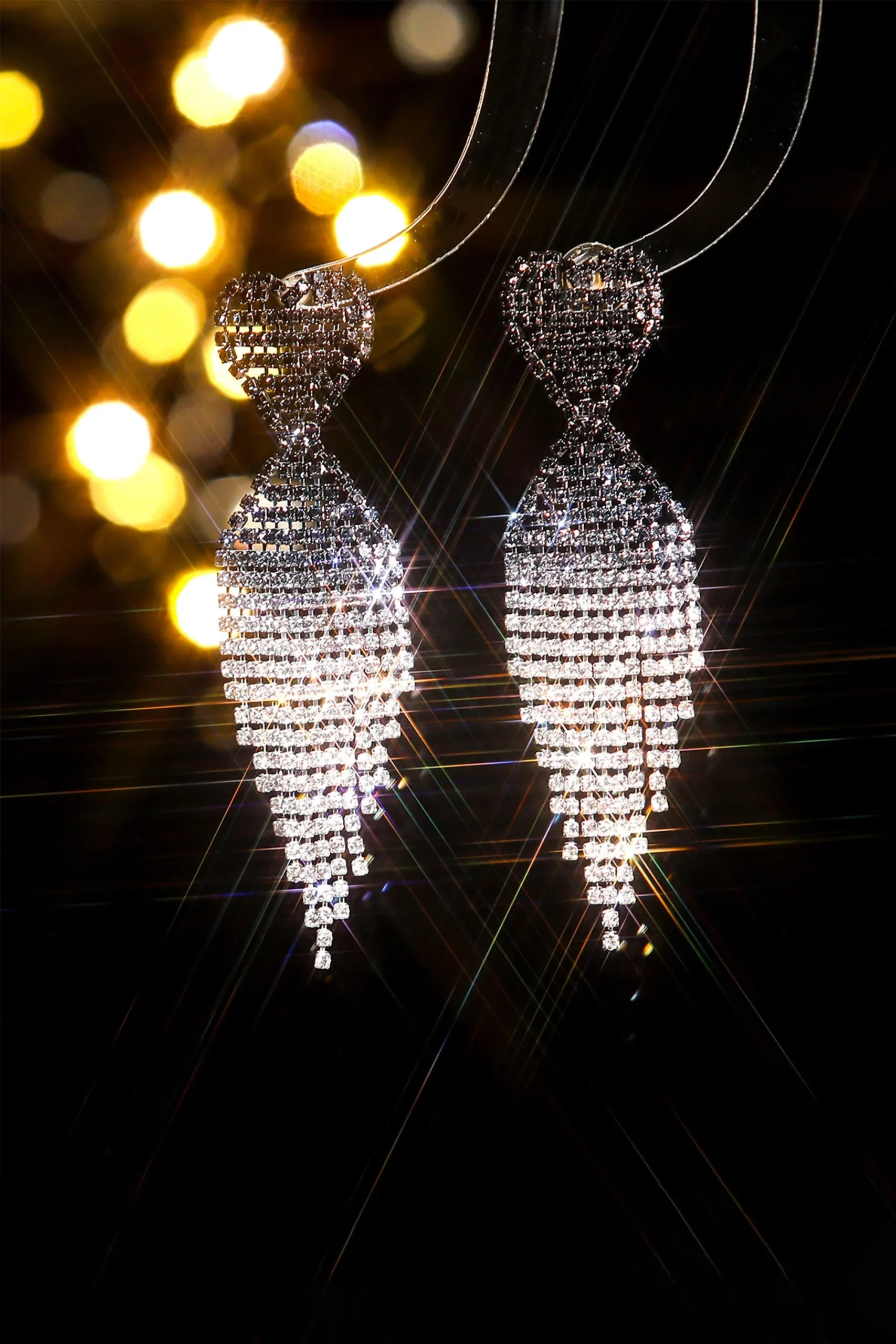 Boucles d'oreilles à pampilles en forme de cœur, tendance, de haute qualité – Image 2