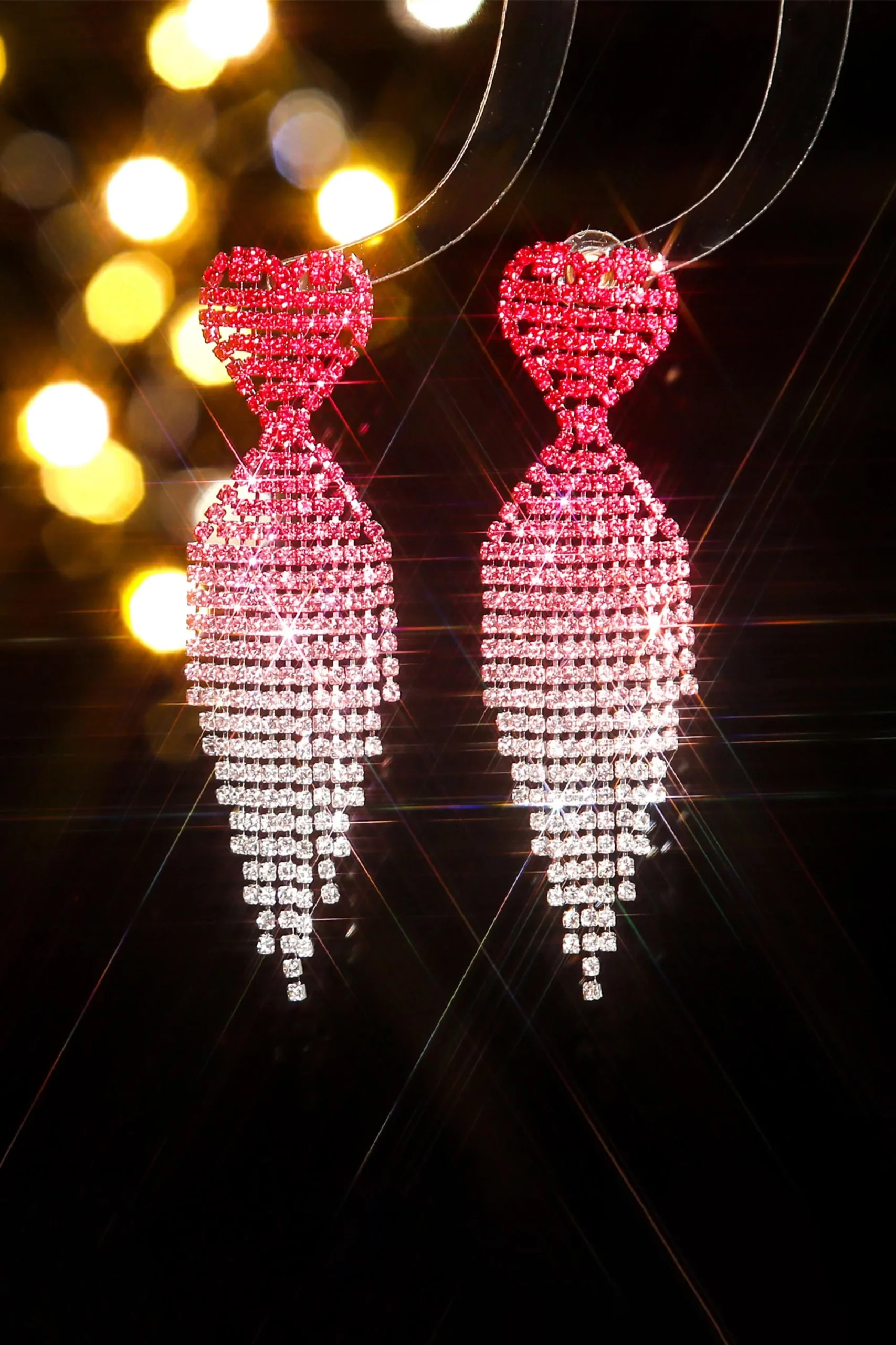 Boucles d'oreilles à pampilles en forme de cœur, tendance, de haute qualité – Image 6