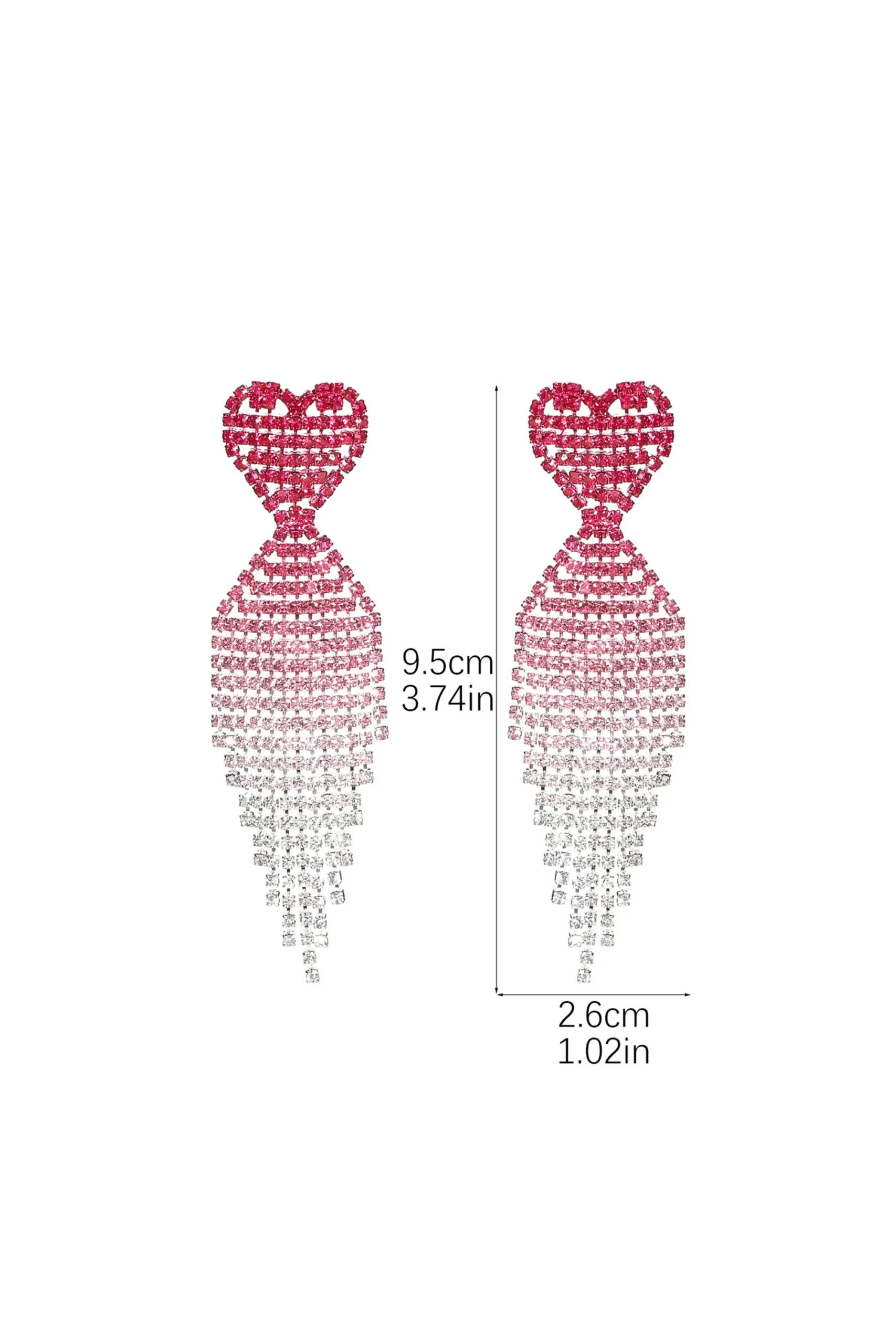 Boucles d'oreilles à pampilles en forme de cœur, tendance, de haute qualité – Image 8