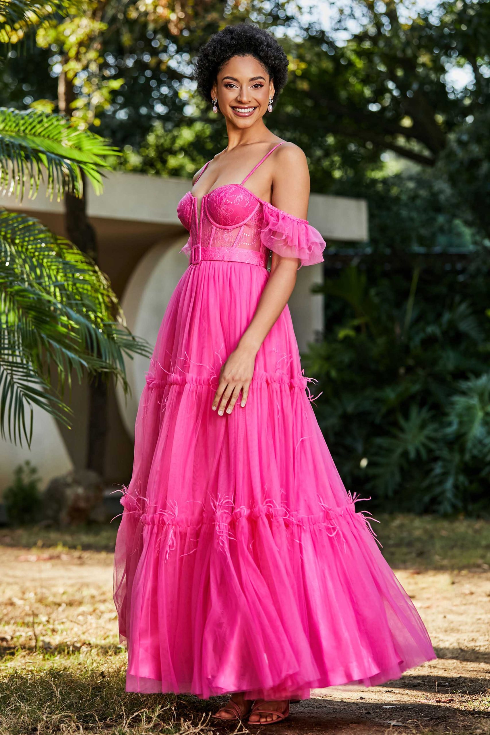 Robe Corset en Tulle avec Volants à Plusieurs Niveaux – Image 3