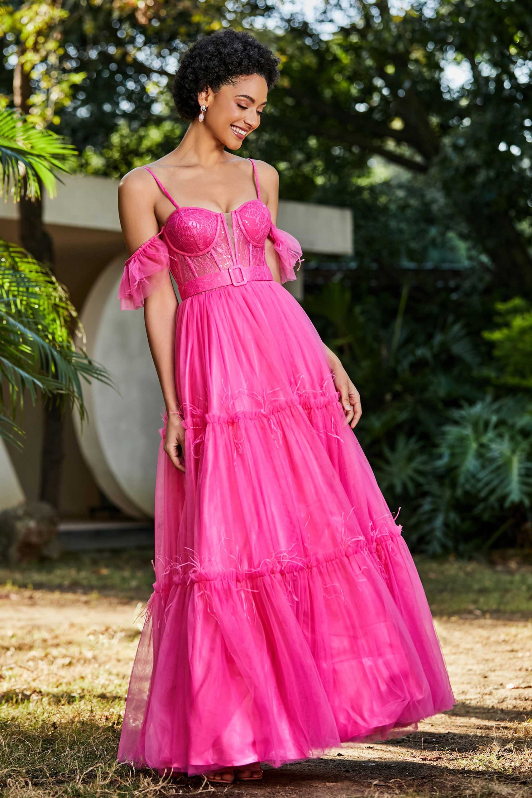 Robe Corset en Tulle avec Volants à Plusieurs Niveaux – Image 5