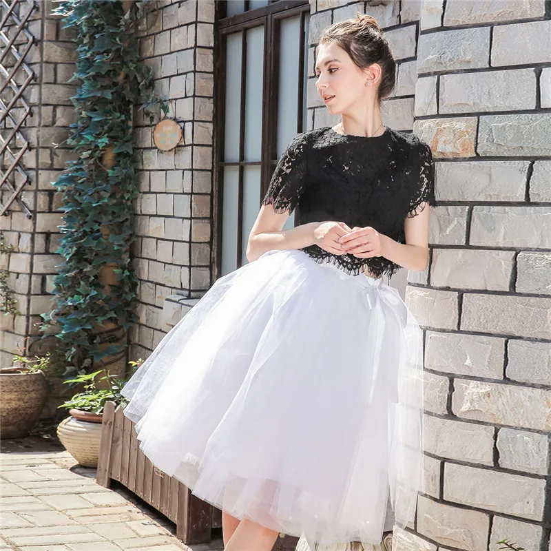 Jupe en Tulle Blanche Mi-longue