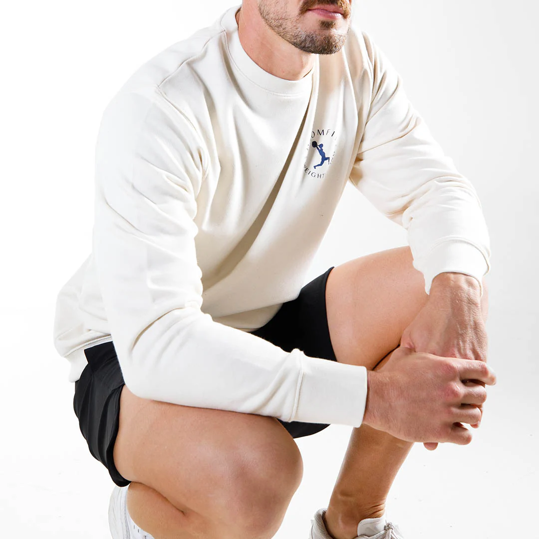 Sweat col rond Unisexe | Weightlifting club | Ecru – Image 6