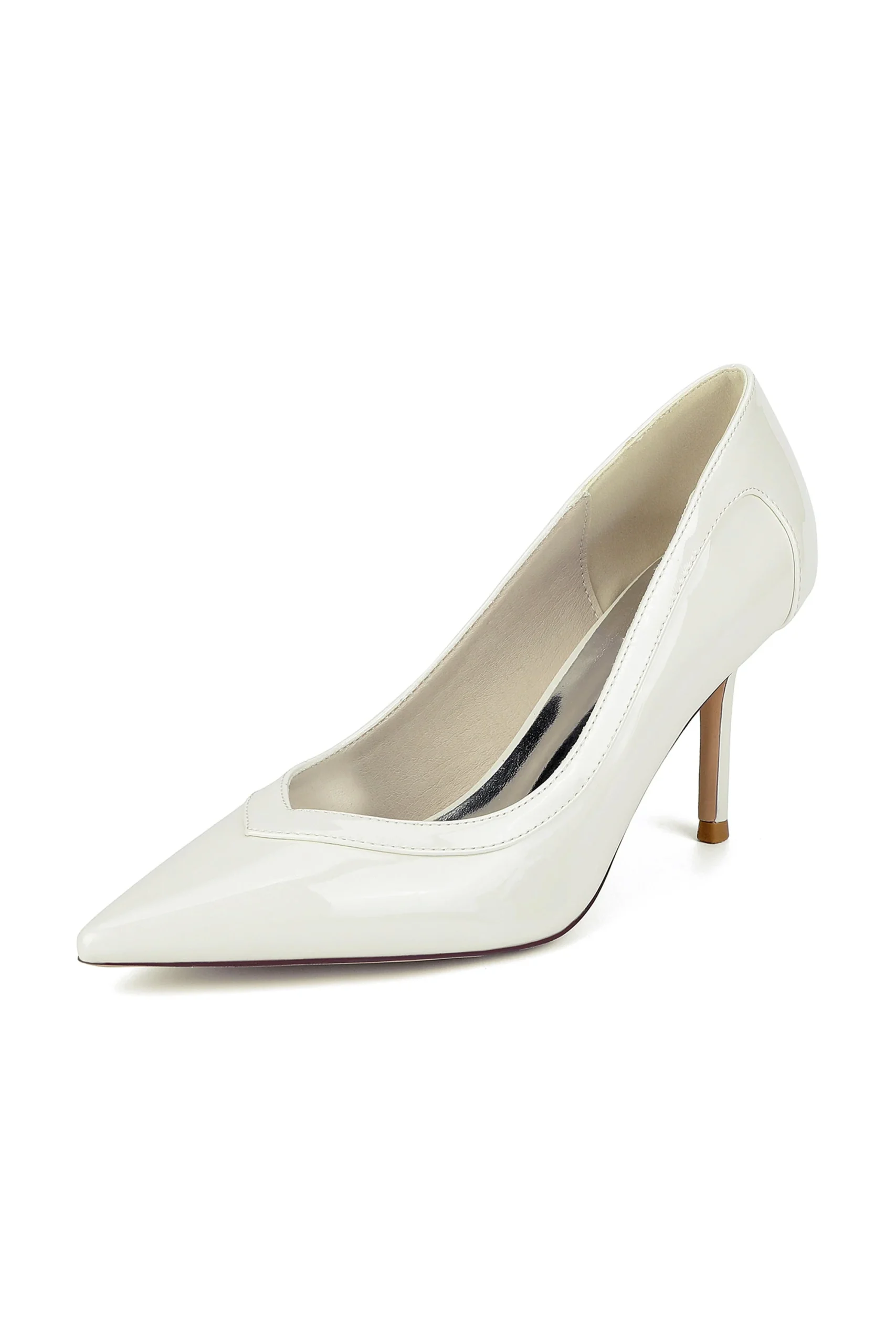 Escarpins en cuir verni miroir à bout pointu, talon aiguille – Image 3