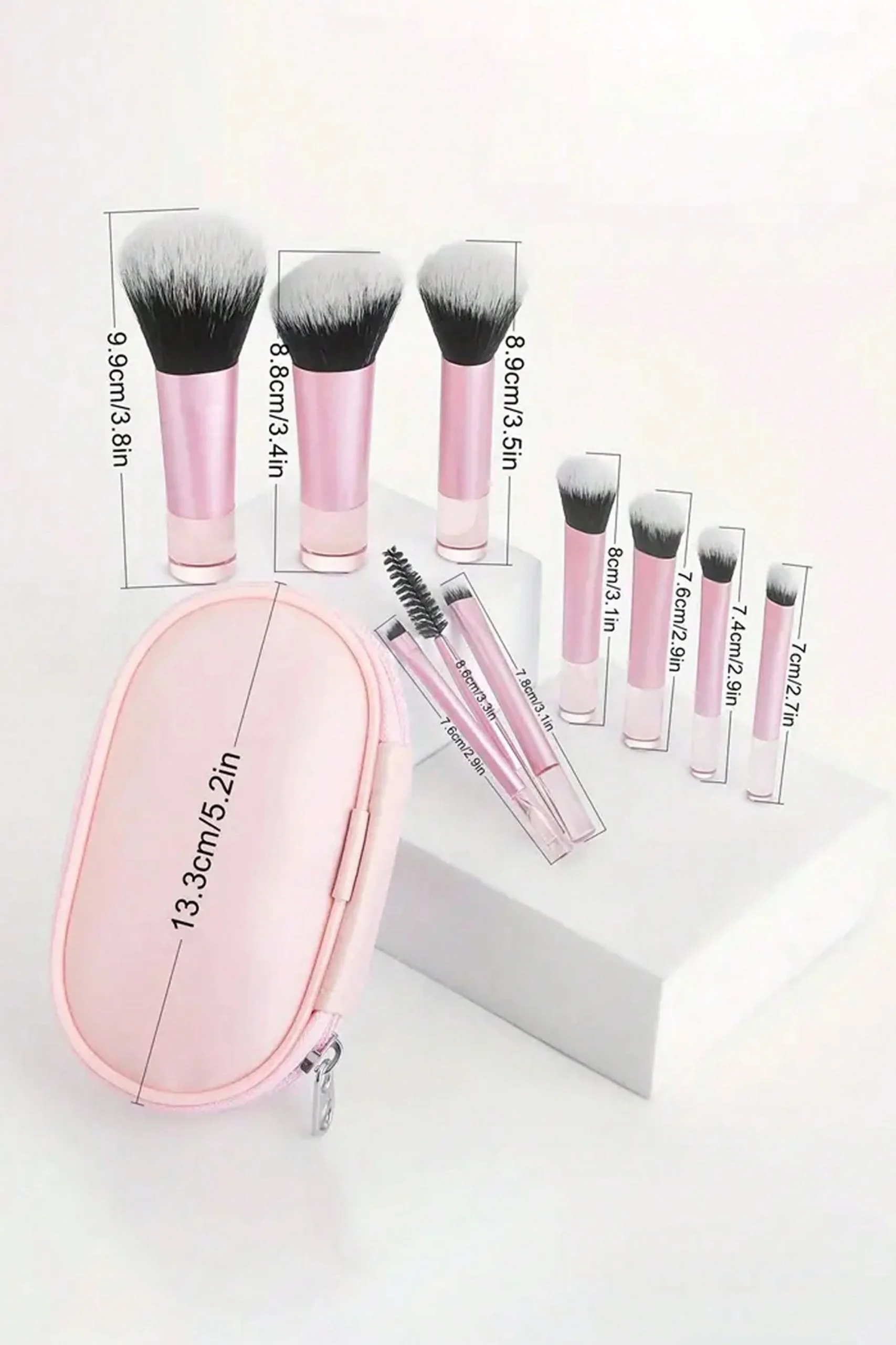 10Pcs Pinceau de maquillage mignon à manche court et doux – Image 7