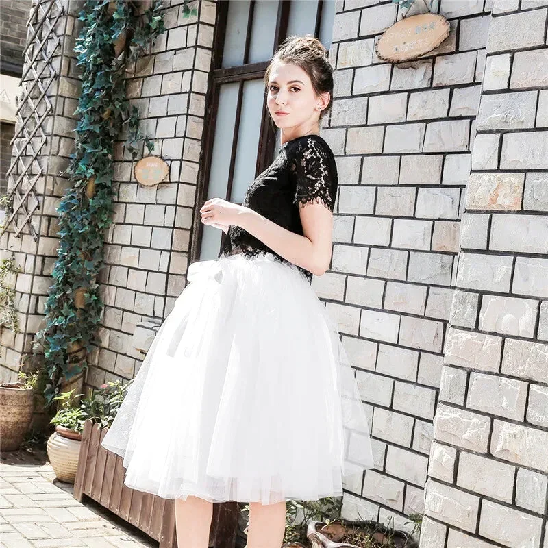 Jupe en Tulle Blanche Mi-longue – Image 5