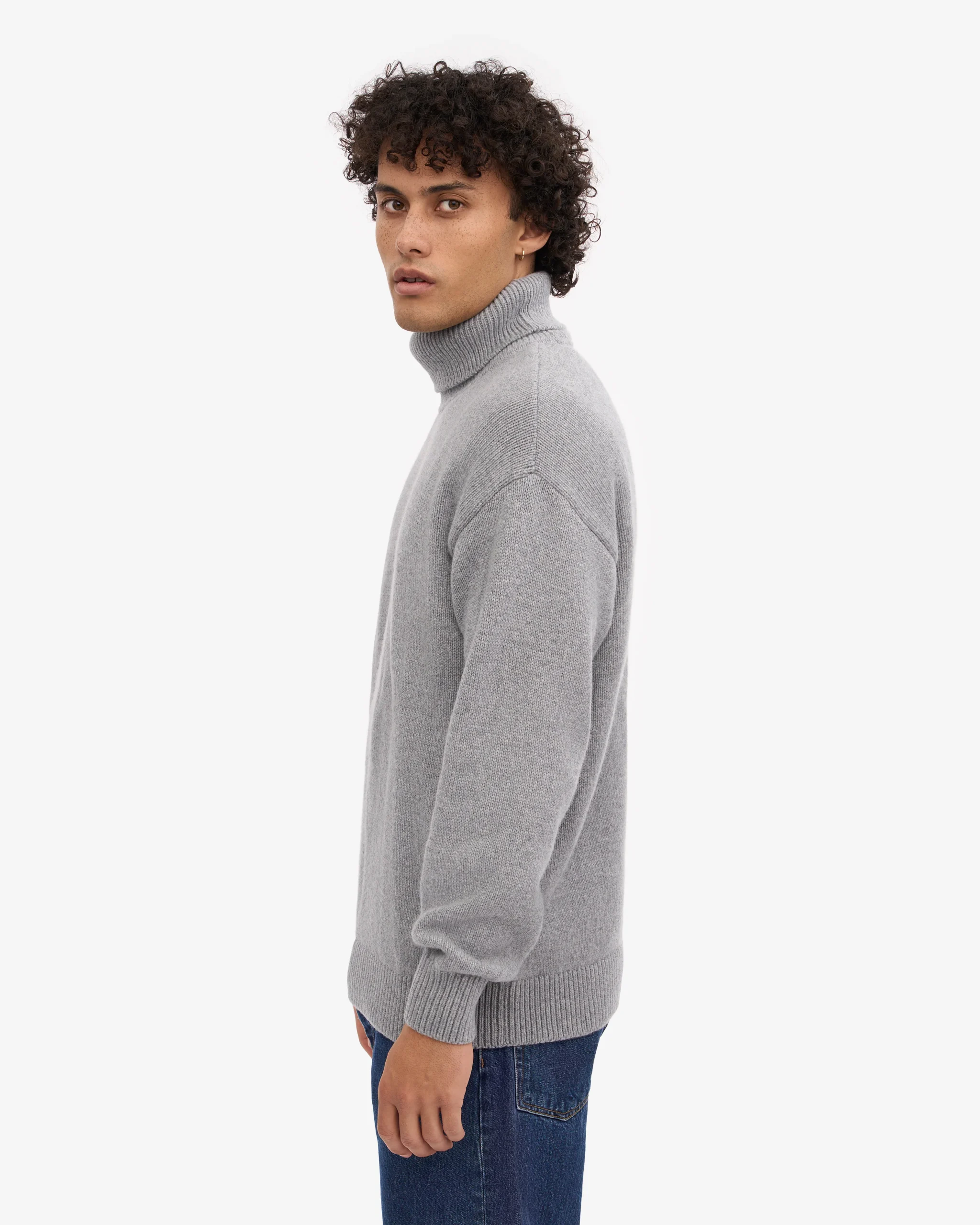 Merino Wool Turtleneck - Heather Grey – Image 3