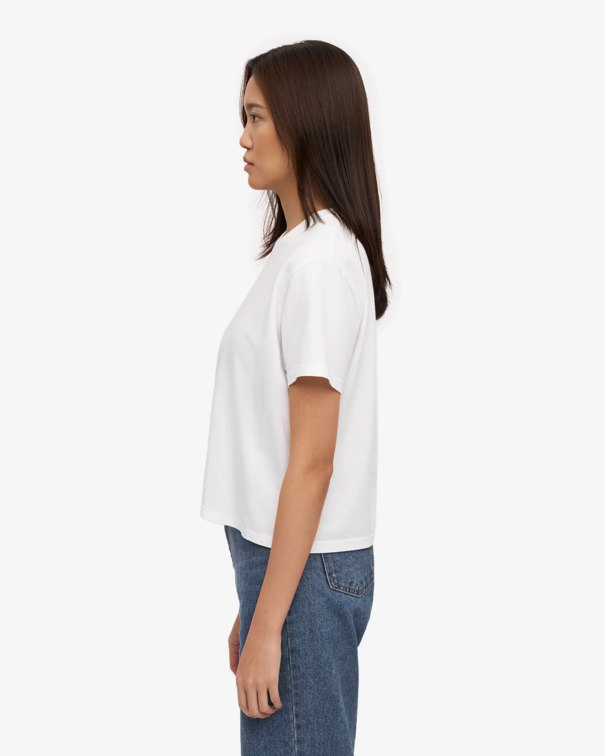 Organic Boxy Crop Tee - Optical White (3-Pack) – Image 3