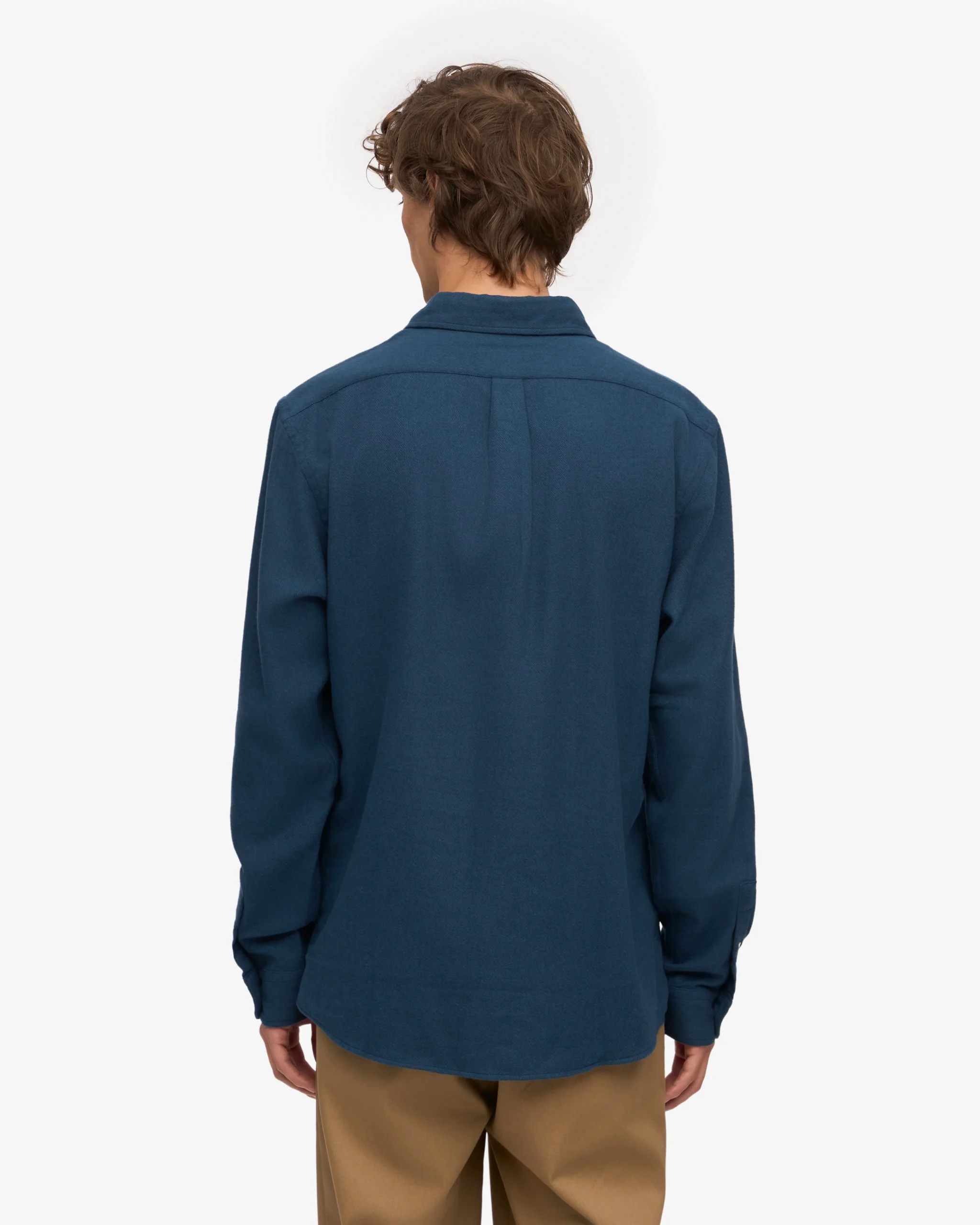 Organic Flannel Shirt - Marine Blue – Image 3