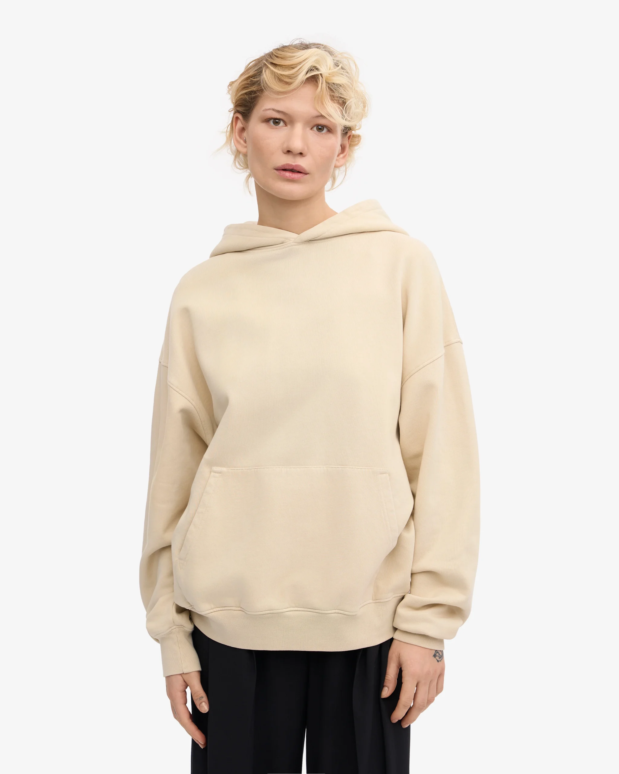 Organic Relaxed Hood Sweatsuit - Ivory White – Image 2