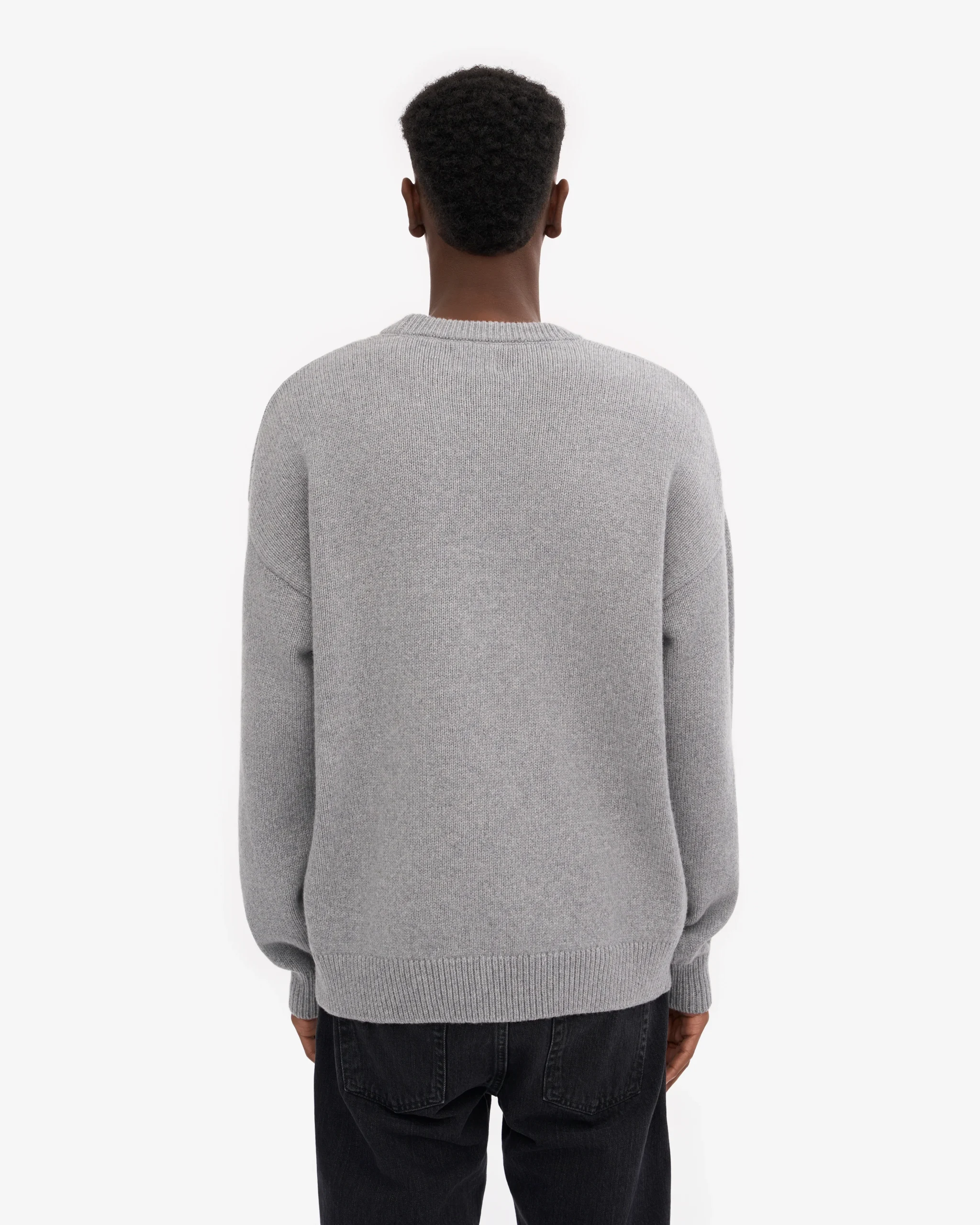 Oversized Merino Wool Crew - Heather Grey – Image 4