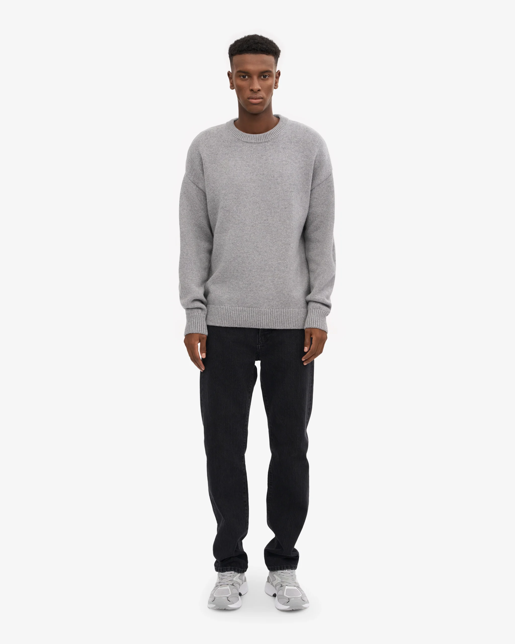 Oversized Merino Wool Crew - Heather Grey – Image 5