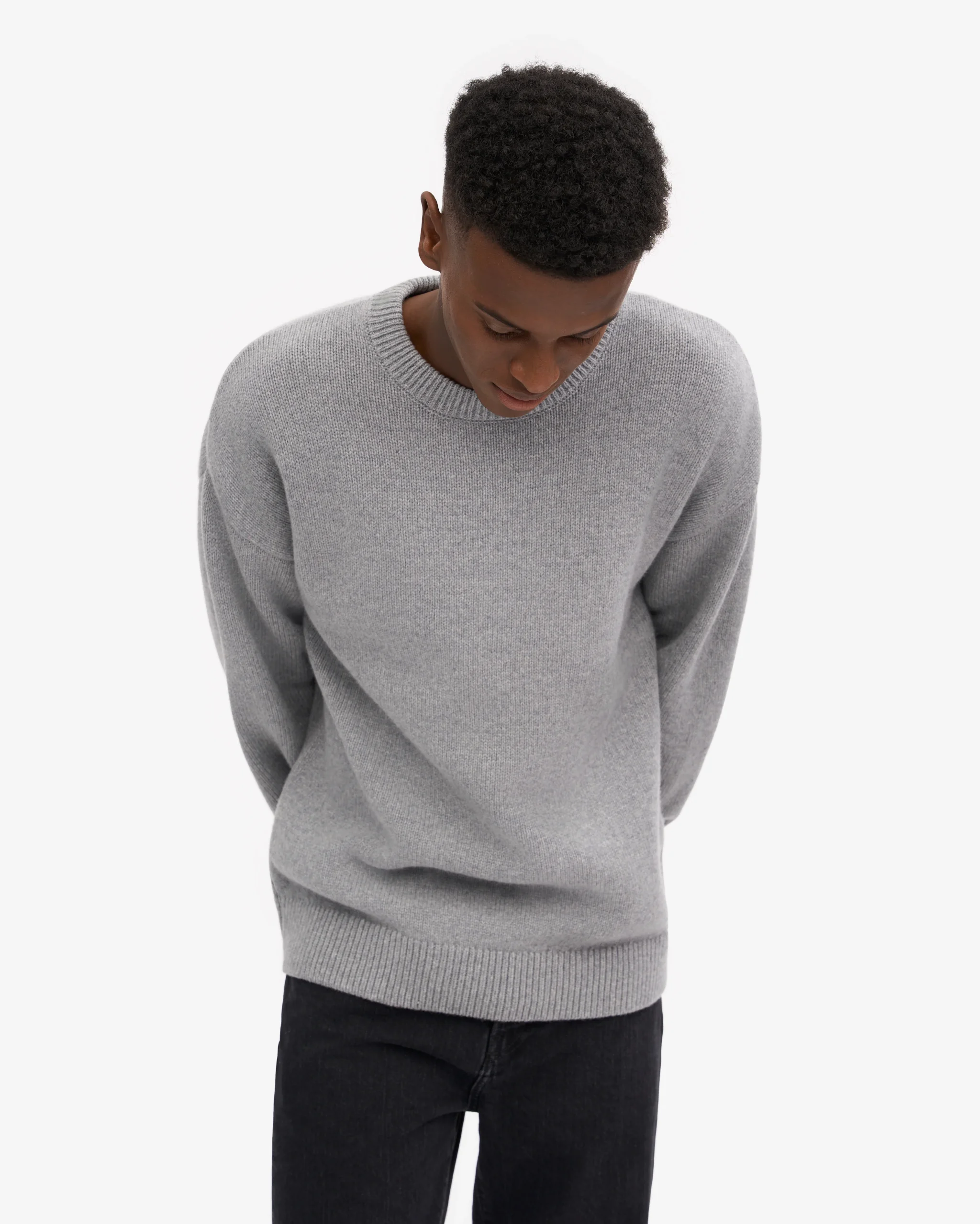 Oversized Merino Wool Crew - Heather Grey – Image 6